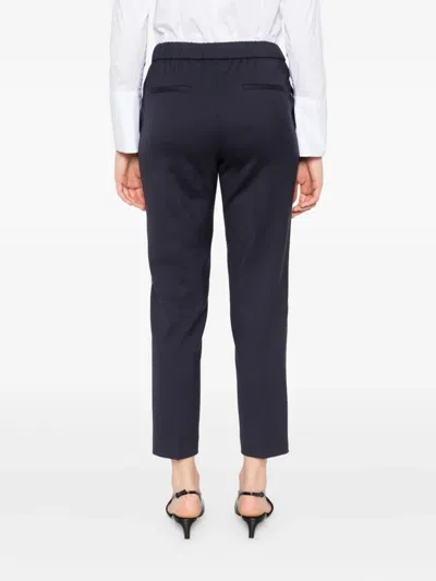 Peserico Elasticated-waist Side-stripe Trousers In Black