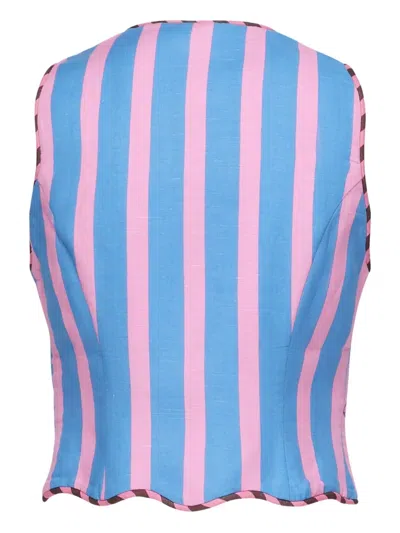 Celia B Striped Tie-front Waistcoat