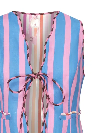Celia B Striped Tie-front Waistcoat
