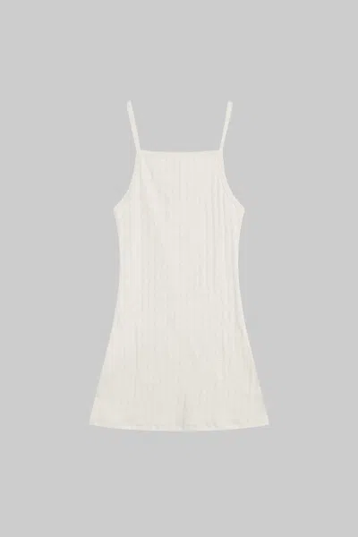 Leset Pointelle-knit Cotton Mini Dress In White