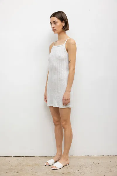 Leset Pointelle-knit Cotton Mini Dress In White