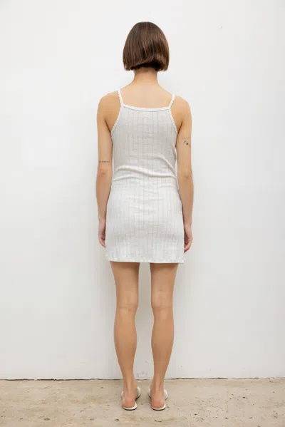 Leset Pointelle-knit Cotton Mini Dress In White