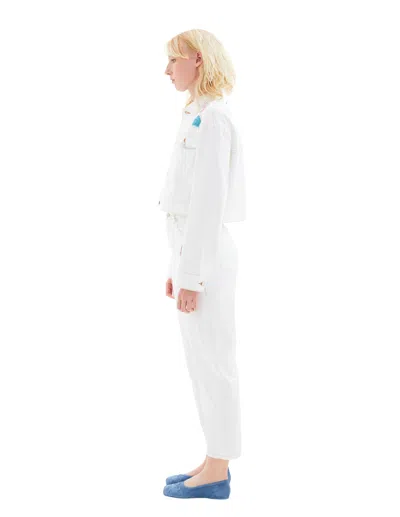 Marni Denim Jacket With Patches In White