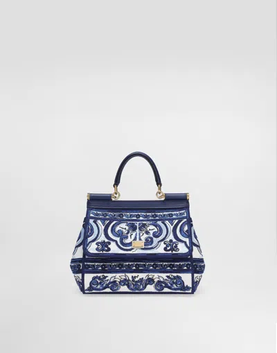 Dolce & Gabbana Medium Sicily Handbag With Majolica Embroidery