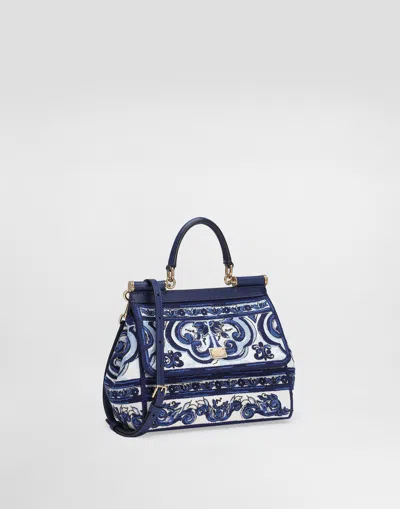 Dolce & Gabbana Medium Sicily Handbag With Majolica Embroidery