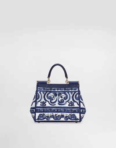 Dolce & Gabbana Medium Sicily Handbag With Majolica Embroidery