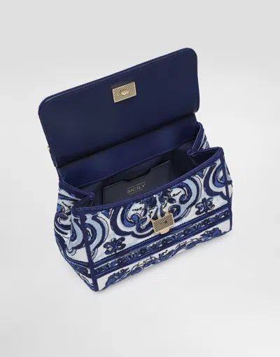 Dolce & Gabbana Medium Sicily Handbag With Majolica Embroidery