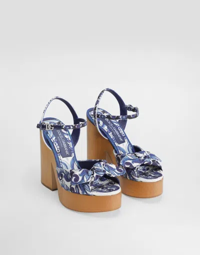 Dolce & Gabbana Majolica-print Wedge Sandal
