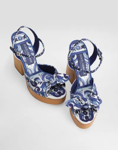Dolce & Gabbana Majolica-print Wedge Sandal