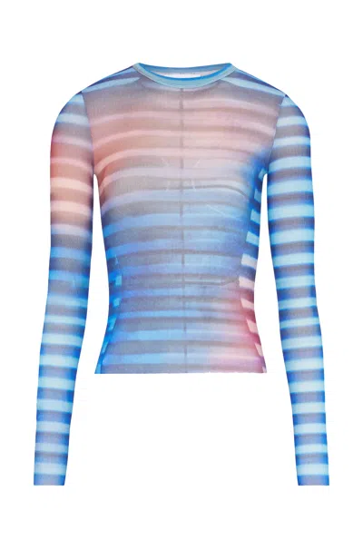 Jean Paul Gaultier Ls Top Stirpe Air In Blue