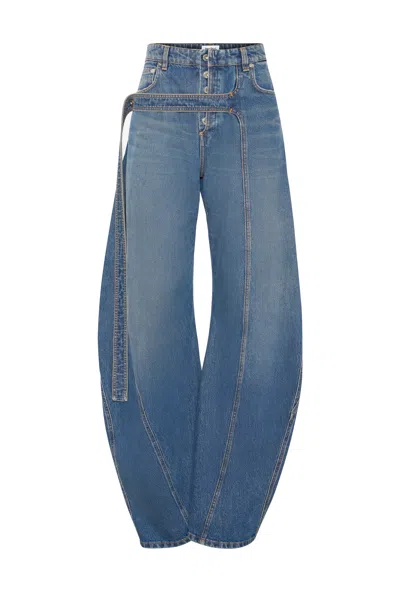 Jean Paul Gaultier Denim Strap Jeans Woman Blue