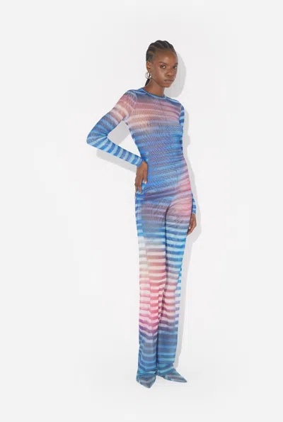 Jean Paul Gaultier Ls Top Stirpe Air In Blue