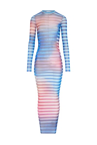 Jean Paul Gaultier Long Dress Stripe Air In Blue