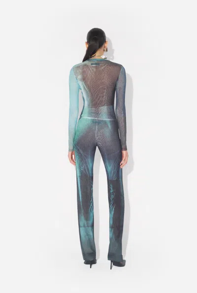 Jean Paul Gaultier Mesh Pants Printed Medaillon Woman Indigo