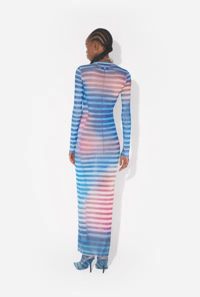 Jean Paul Gaultier Long Dress Stripe Air In Blue