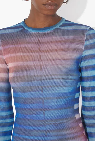 Jean Paul Gaultier Ls Top Stirpe Air In Blue