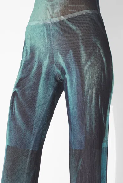 Jean Paul Gaultier Mesh Pants Printed Medaillon Woman Indigo