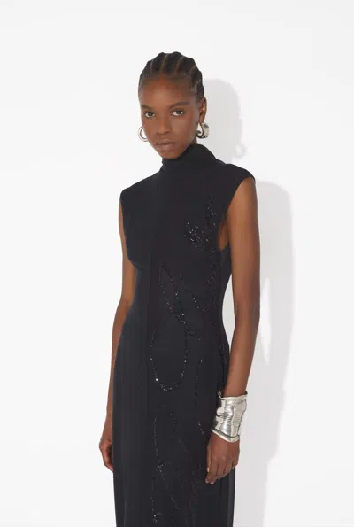 Jean Paul Gaultier Sequin Long Dress Woman Black