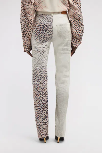 Roberto Cavalli Shark Print Jeans In White