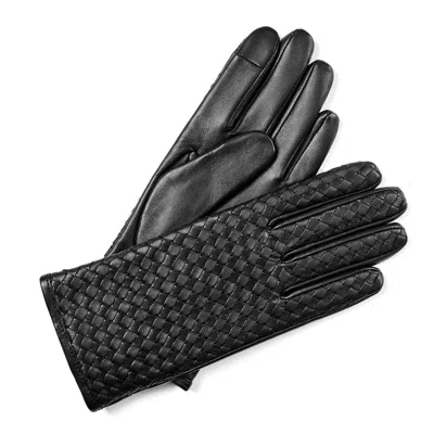 Aspinal Of London Women's Woven Leather Gloves