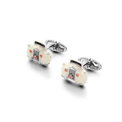 Aspinal Of London Sterling Silver & Enamel Rolls Royce Cufflinks