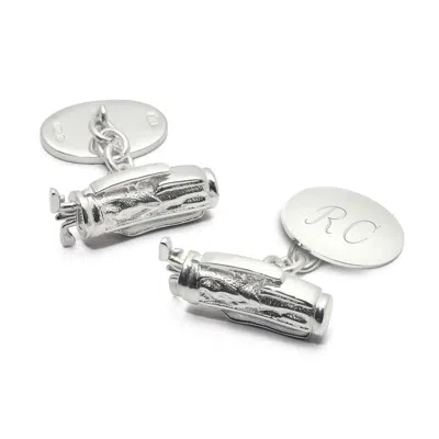 Aspinal Of London Sterling Silver Personalised Golf Bag Cufflinks