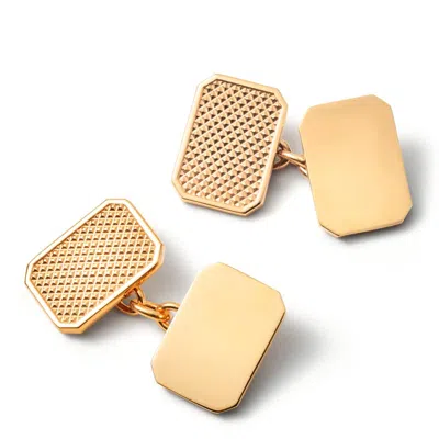 Aspinal Of London Engraved Criss Cross Rectangular Cufflinks