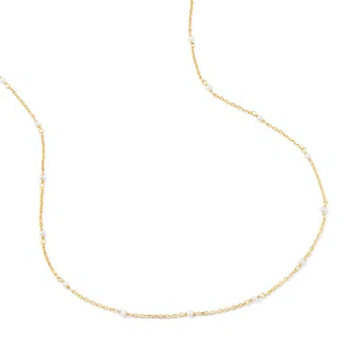 Aspinal Of London Pearl Cluster Necklace In Gold