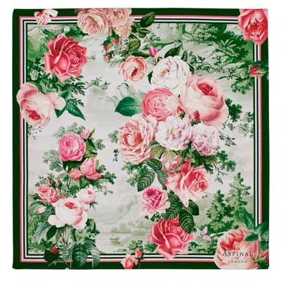 Aspinal Of London Roses Of The Orient Silk Scarf In Multi