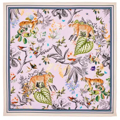 Aspinal Of London Tigers & Leopards Silk Scarf