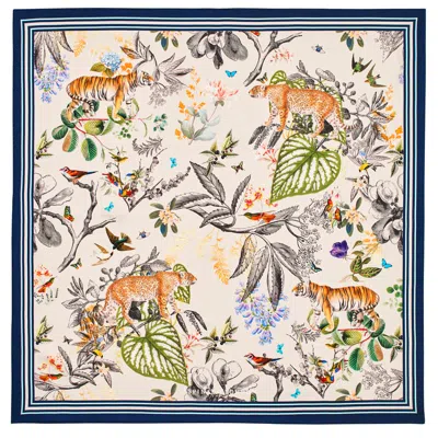 Aspinal Of London Tigers & Leopards Silk Scarf