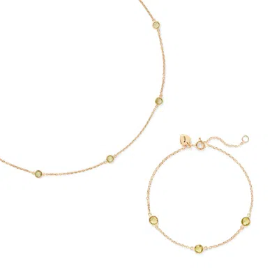 Aspinal Of London Gemstone Necklace & Bracelet Set