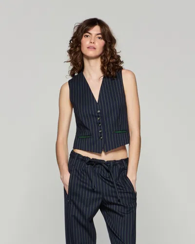 Serena Bute Wool Pinstripe Waistcoat
