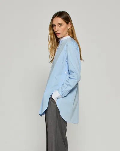 Serena Bute Collarless Shirt With Side Opening