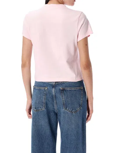Alexander Wang Shrunken Logo Tee In Pink