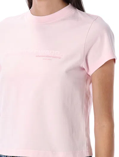Alexander Wang Shrunken Logo Tee In Pink