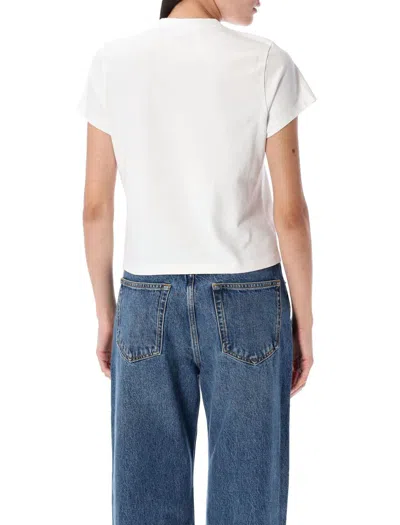 Alexander Wang Fitted Shrunken Tee With Classic Crew Neckline In White