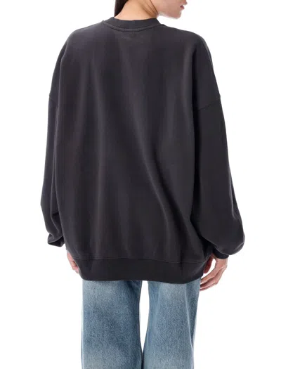 Anine Bing Miles Relaxed-fit Oversized Cotton Sweatshirt With Contrasting Logo