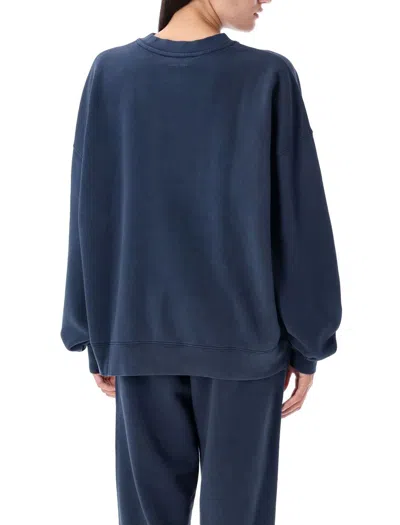 Anine Bing Miles Framed Monogram Sweatshirt In Blue