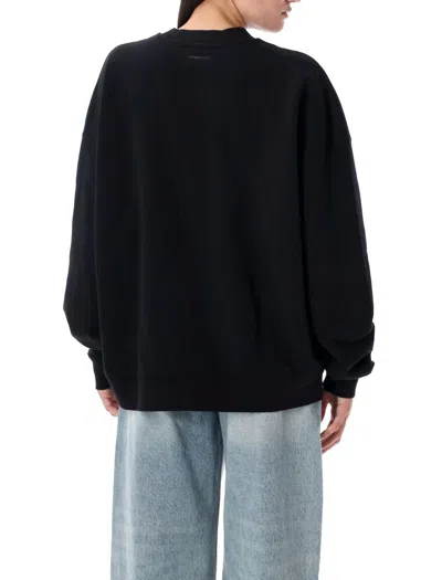 Anine Bing Womens Black Miles Branded Cotton-jersey Sweatshirt In Black