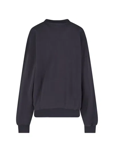 Anine Bing Miles Relaxed-fit Oversized Cotton Sweatshirt With Contrasting Logo In Black