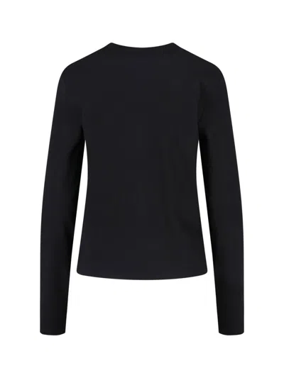 Anine Bing Striped Long Sleeve Tshirt In Black