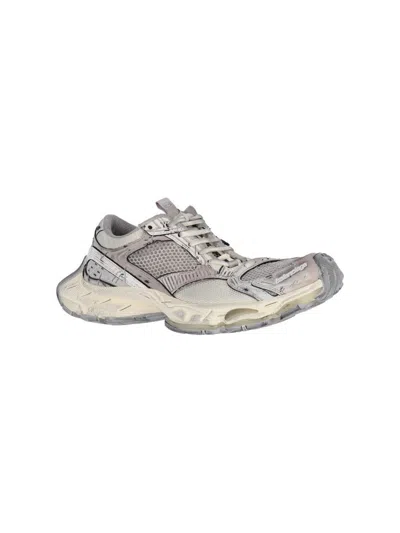 Balenciaga Multicolor Synthetic Leather And Mesh Stapler Sneakers In Neutral