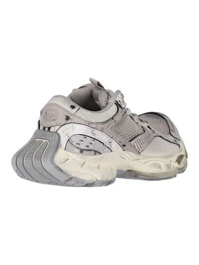 Balenciaga Multicolor Synthetic Leather And Mesh Stapler Sneakers In Neutral