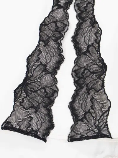 Calvin Klein Lace Detail Skirt Side Slit In White