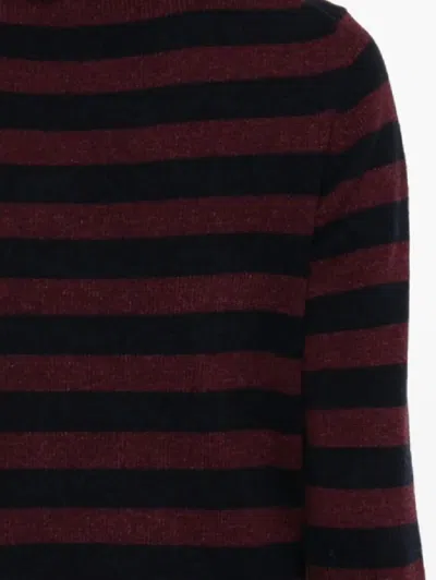 Ganni Graphic Wool Mix Poodle Stripe Sweaters And Cardigans Multicolor In Multi