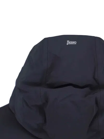 Herno Men Midi Hooded Down Jacket In Blue