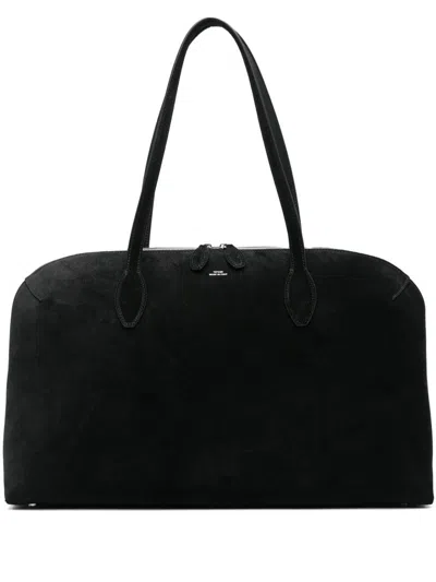 Totême Day Suede Tote Bag In Black