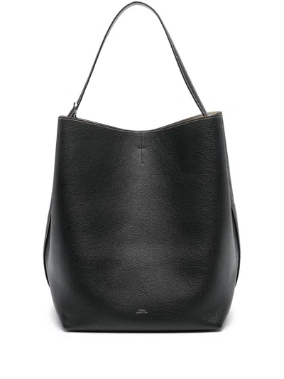Totême Toteme Pre Leather Belted Tote Bag In Black