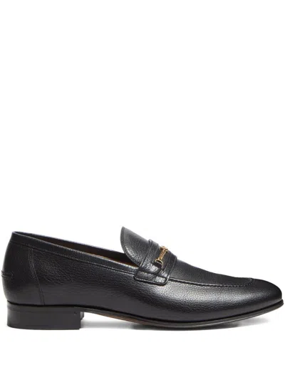 Valentino Garavani Men Vlogo Signautre Leather Loafers In Black